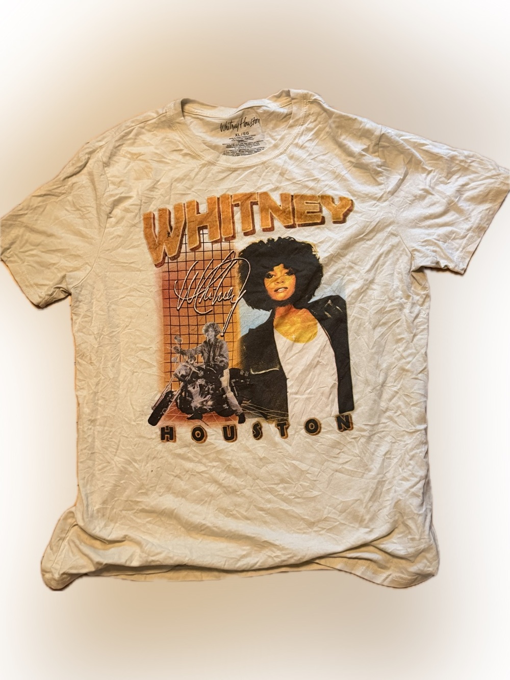 Whitney Houston Graphic Tee - Cream Short Sleeve